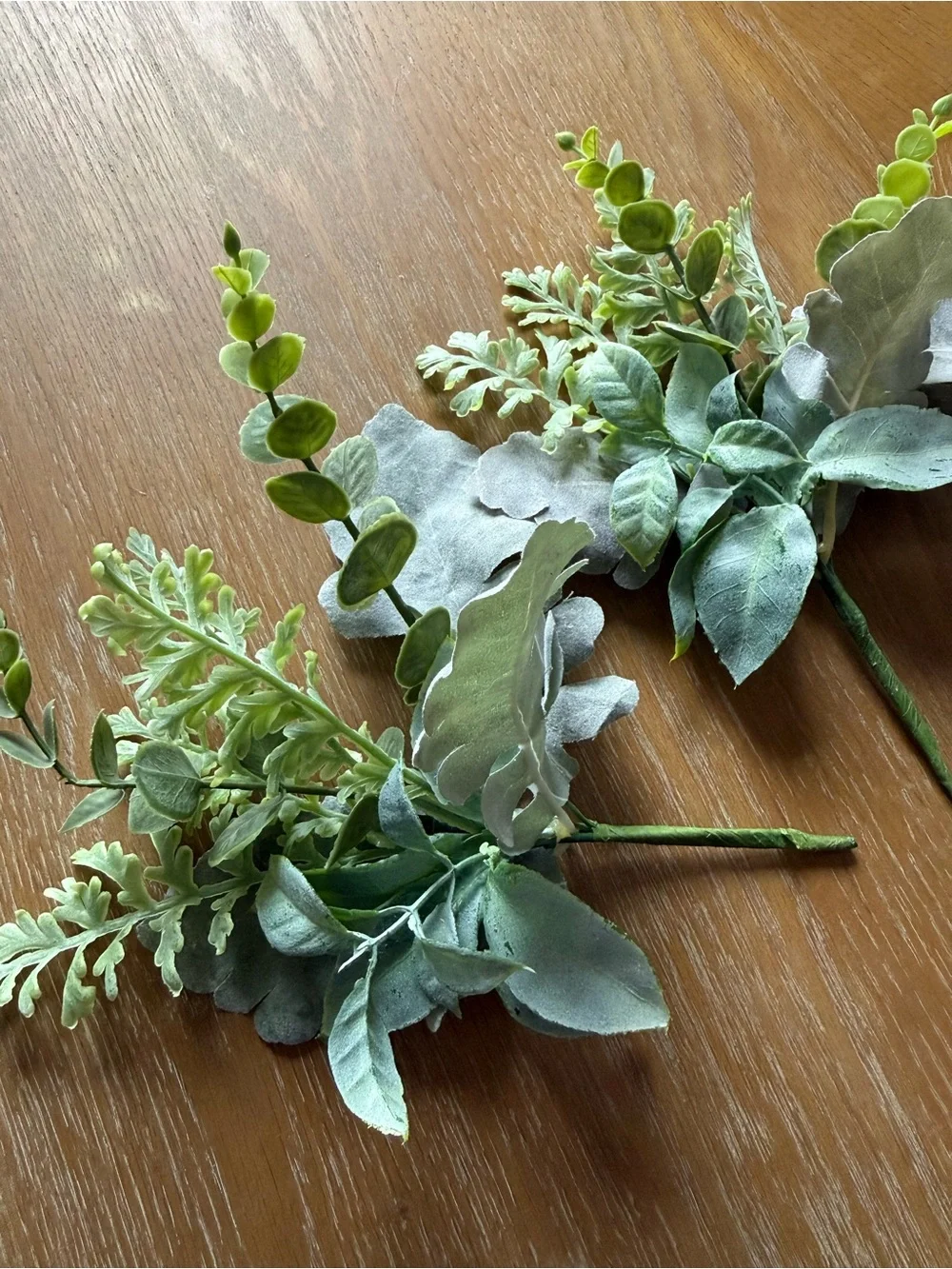 Green Faux Eucalyptus and Lambs Ear Stem Bundle - Home Accents